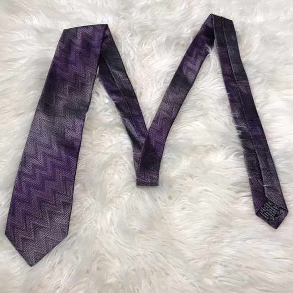 ✅ MISSONI Purple Men’s Neck Tie - Picture 2 of 5